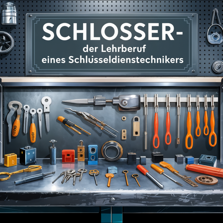 Werkbank mit Werkzeugen für den Beruf des Schlüsseldiensttechnikers.